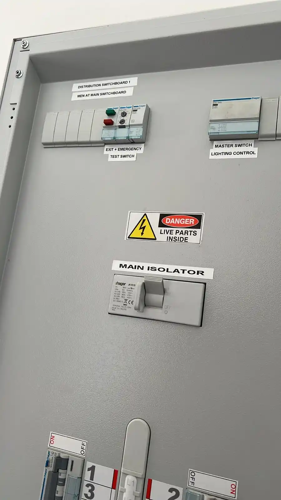 Highline Electrical — switchboard main isolator